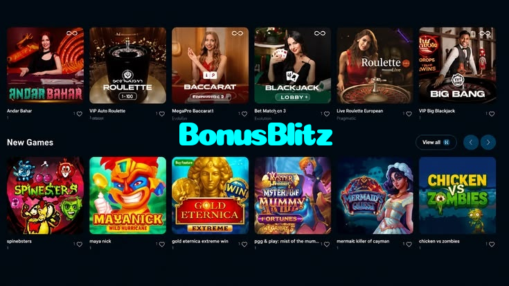 BonusBlitz خوش آمدید بونس +600% پیشکش موبائل ایپ کے پروموشن سیکشن میں دکھائی دیتی ہے۔